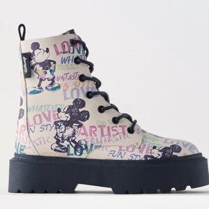 Disney Kids Boots - Black and Purple Mickey Design